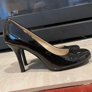 Nine West "Strength" Black Faux Patent Leather Pump